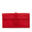 Pink Hermes Epsom Jige Elan 29 Clutch Bag - Hermès