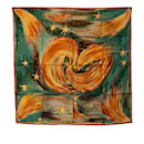 Green Hermes Feux Du Ciel Silk Scarf Scarves - Hermès