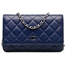 Chanel Blue Classic Lambskin Wallet on Chain