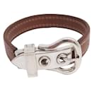HERMES BRACELET WITH SELLIER BUCKLE IN SILVER 925 IN SWIFT GOLD LEATHER 18-20CM STRAP - Hermès
