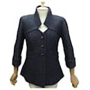 NEW CHANEL IRIDESCENT WOOL JACKET P59562V43647 38 M NAVY BLUE WOOL - Chanel