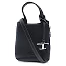 TOD'S MICRO BAG SHOULDER BAG IN BLACK SEEDED LEATHER + PURSE POUCH - Tod's