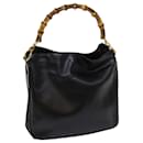GUCCI Bamboo Hand Bag Leather Black 001 1014 1638 auth 62361 - Gucci