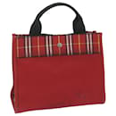 BURBERRY Nova Check Hand Bag Nylon Red Auth ep2927 - Burberry