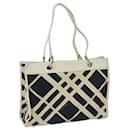 BURBERRY Tote Bag Toile Marine Blanc Auth bs11353 - Burberry
