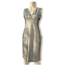 Chanel FW 1999 OPEN BACK DRESS SILVER LEATHER Lambskin leather - collector’s piece.