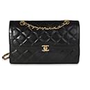 Chanel Vintage Black Quilted Lambskin Double Flap Bag