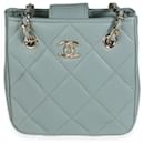 Chanel Light Teal Quilted Lambskin Tiny Shopping Bag