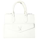 Louis Vuitton White Leather Monochrome Lockme Tote Pm