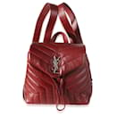 Saint Laurent Burgundy Matelassé Y Leather Small Loulou Backpack