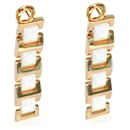 Versace White Ceramic Pyramid Drop  Earrings in 18k yellow gold
