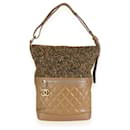 Chanel Tweed & Camel Quilted Aged Calfskin Medium Casual Style Hobo