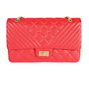 Chanel Red Quilted Caviar Neuauflage 2.55 227 gefütterte Flap Bag