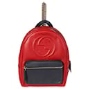 Mochila Gucci Red & Navy Pebbled Leather Soho Chain