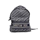 Blue Oblique Jacquard Canvas Dior Travel Backpack Bag - Christian Dior