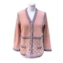 2015 Pink Silk and Cashmere Knit Cardigan Size 40 fr - Chanel