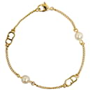 Bracelet chaîne Dior en fausse perle dorée