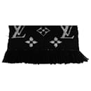 Écharpe brillante en laine noire Logomania de Louis Vuitton