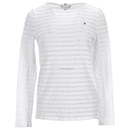 Womens Semi Sheer Stripe Long Sleeve T Shirt - Tommy Hilfiger