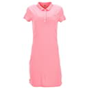 Vestido polo feminino Tommy Hilfiger Slim Fit de manga curta em algodão rosa