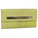 CHANEL Matelasse Long Wallet Leather Yellow CC Auth bs11483 - Chanel