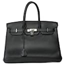 HERMES BIRKIN BAG 35 in black leather - 101739 - Hermès