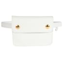 Hermes Vintage White Evergrain Pochette Belt Bag Ghw - Hermès