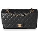 Chanel Black Quilted Perforated Lambskin Medium Classic lined Flap Bag