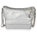 Chanel Silver Quilted Aged calf leather Large Gabrielle Hobo