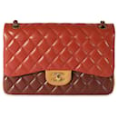 Chanel Tri-color Lambskin Jumbo lined Flap Bag