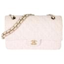 Chanel Pink Tweed Medium Classic Double Flap Bag