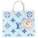 Louis Vuitton Limited Edition Blue Monogram Giant Hamptons Onthego