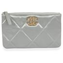 Chanel Gray Quilted Satin Chanel 19 O-Case