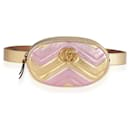 Gucci Metallic Gold & Pink Matelassé Marmont Belt Bag
