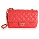 Bolsa Chanel Coral acolchoada em pele de cordeiro Mini Retangular Classic Flap Bag