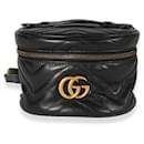 Gucci Black Matelassé Calfskin GG Marmont Round Backpack