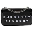Burberry Black Patent Leather Tape Print Small Lola Bag