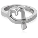 Tiffany & Co Paloma Picasso Loving Heart Diamond Ring Sterling Silver 0.02 ctw