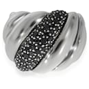 David Yurman Hampton Cable Ring com diamantes negros em prata de lei 0.84 ctw