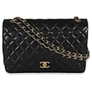 Chanel Black Lambskin Classic Maxi lined Flap Bag