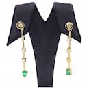 Colombian Gold and Emeralds Earrings. - Autre Marque