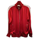 Moncler Camicia Track Jacket in Red Viscose