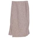 Jil Sander Knee-Length Skirt in Beige Alpaca Wool