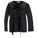Jil Sander Tie-Front Jacket in Black Silk