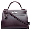 Hermes Purple 2002 Veau Graine Lisse Kelly Sellier 32 - Hermès