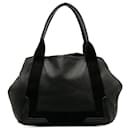 Balenciaga Black Leather Navy Cabas S