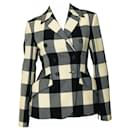 Christian Dior black & white checkered suit jacket wool US4 it40 Fall/Winter Col