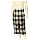 Christian Dior pantalon capri en laine à carreaux noir et blanc US 4  ca 40