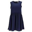 Tommy Hilfiger Womens Gathered Waist Drape Dress in Blue Polyester