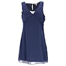 Tommy Hilfiger Mini-robe à col en V pour femme en polyester bleu marine